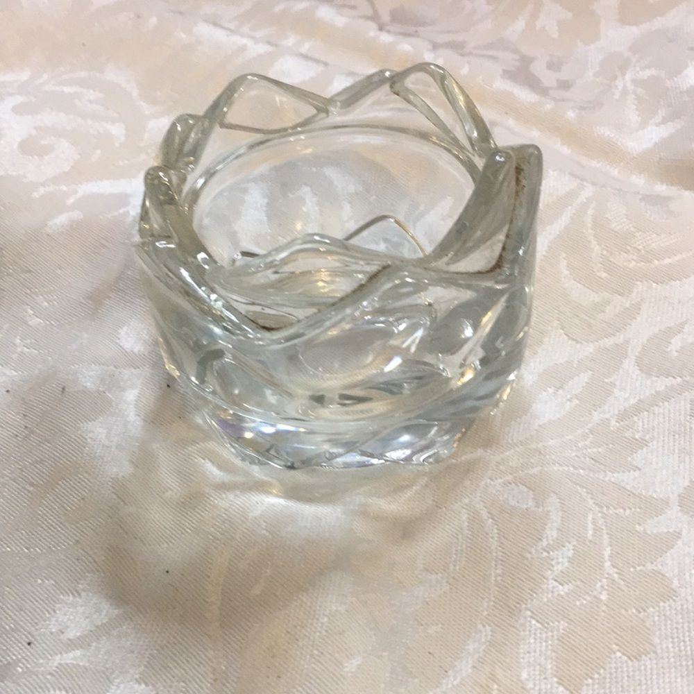 Indiana Glass Co Lotus Style Candle Holder